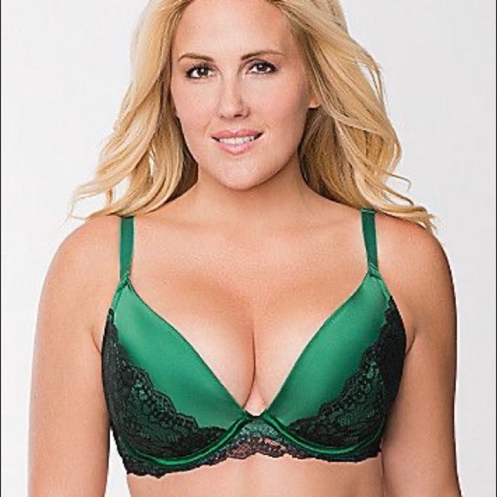 NWT Lane Bryant Cacique 44C Push-Up Plunge Bra